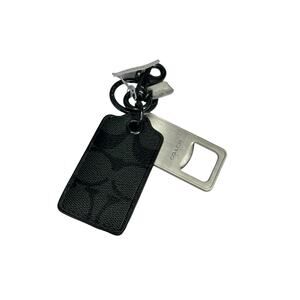 Coach Bottle Opener Key Fob In Signature Canvas